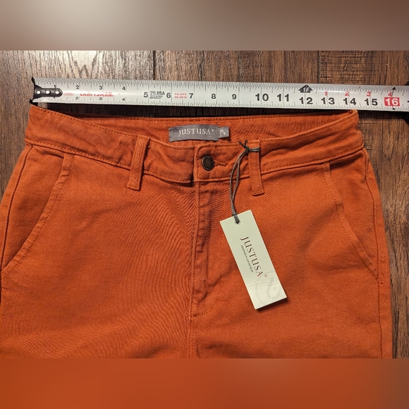 Just USA Women's High Rise Slim Straight Leg Jeans AB182 Rust Size 29 / 8 NWT! - Picture 7 of 16